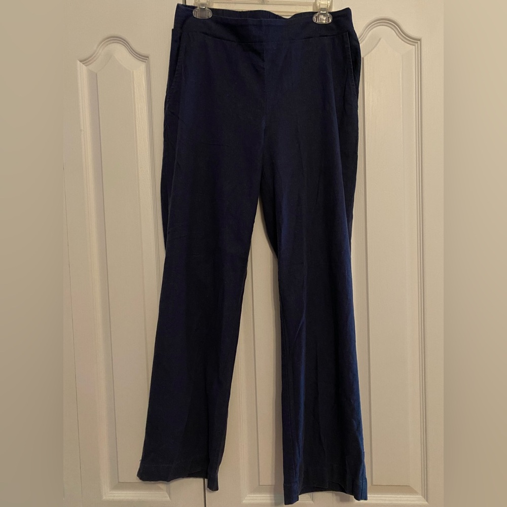 Linen blend Navy Blue Pants